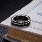 Modyle Brand Full Set Rhinestone Crystal Stainless Steel Rings For Women And Men Gold-Color Wedding Ring