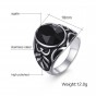 Modyle New Fashion Men Black Stone Rings Vintage Oval Biker Rings for Men Party Jewelry Wholesale