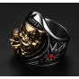 New Fashion Two Heads Ghost Ring Stainless Steel Jewelry Men Jewelry Shiny Rhinestone Ring for Men and Women