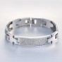 Modyle Fashion Men Bracelet Stainless Steel Bracelet & Bangles Cross Design 12mm Wide Wristband Jewelry for Boy