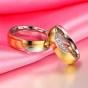 Modyle 2018 Elegant Gold-color Ring Alliance Promise Band AAA CZ Stones Wedding Rings for Women Men