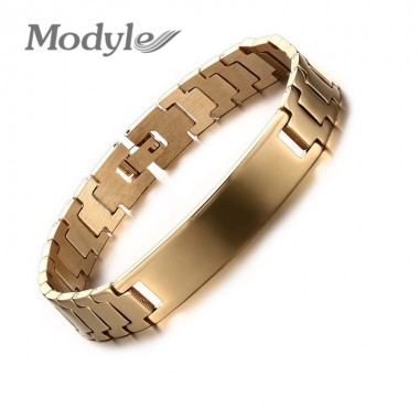 Modyle Charm Bracelets & Bangles Men's Jewelry Gold&Silver-Color Stainless Steel Link Chain Bracelets for Men