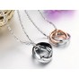 Modyle Double Circle Couple Necklace 316L Stainless Steel Necklace Woman Man Jewelry Wholesale