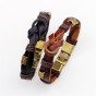 Modyle 2018 New Fashion Vintage Leather Bracelets Bangles Bronze alloy Buckle Classical Style Easy Hook Beacelet For Men