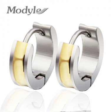 2018 Popular Hip Hop Bling Stud Stainless Steel Earring Brand Geometric Gold-Color Stud Earrings Men Dress Free Shipping