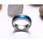 Modyle New Brand Blue Men Rings Stainless Steel Gold-Color Wedding Ring for Men