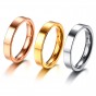 Modyle Classic 4mm Unisex Ring Stainless Steel Simple Alliance for Women Men Trendy Jewelry Rose Gold Color Wedding Band