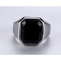 Modyle 2018 New Design Rock Punk Big Black Stone Ring for Man Stainless Steel Engagement Rings Jewelry Free Shipping