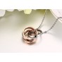 Modyle Fashion Gold-Color Tricyclic Pendant Necklace for Men and Women Crystal Wedding Necklace with Word