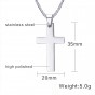 Modyle 2018 New Mens Cross Pendant Necklace Stainless Steel Link Chain Necklace Statement Jewelry