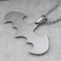 Free Shipping Fashion Jewelry Slippy Bat Batman Sign Pendant 316L Stainless Steel Necklaces chain Mens Necklaces