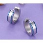 Modyle Small Blue Stainless Steel Hoop Earring Handmade Hoop Round Earring For Women Men