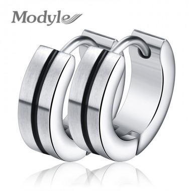 Modyle New Trendy Women Hoop Earrings High Polished 316L Stainless Steel Simple Cool Men Earrings