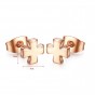 2018 New Fashion Cute Cross Stud Earrings Rose Gold-Color Stainless Steel Women Men Earring Jewelry