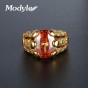 Modyle Men Finger Rings Gold-Color Champagne Zircon Ring Male Fashion Jewelry