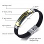 Modyle New Fashion Accessories Gold Color Cross Silicone Bracelets & Bangles Stainless Steel Bracelet Men
