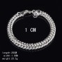 Modyle 2018 New Silver Color Mens Bracelets & Bangles 10MM Wrist Band Hand Chain Jewelry Gift pulseira