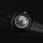 OBLVLO Designer Skeleton Watches for Men Fashion Black Steel Automatic Watches Genuine Leather Band Analog Watches OBL8238