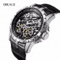 2018 New Designer OBLVLO Military Male Watches Steel Automatic Skeleton Waterproof Double Tourbillon Watches OBL3606