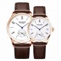 Agelocer Luxury Couple Watches for Lovers Genuine Leather Strap Quartz Casual Watches Free Shipping 1101A1-1202A1
