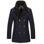 Free shipping New Men's Military Double Breasted Winter Wool blends long Trench Coat Jacket 136hfx