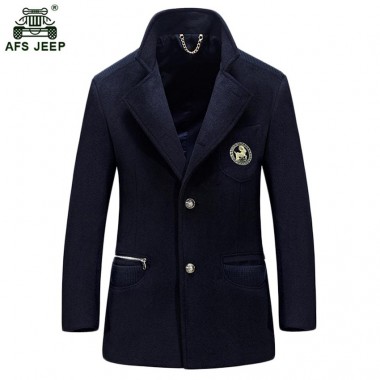 Free shipping Winter Mens Coat Wool Blend Solid Men Business Fashion Casual Coat Thick Woolen Autumn Abrigos Hombres 198hfx