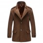 Free shipping Mens Wool Winter Coats Long Sleeve Men Woolen Coat Turn Down Collar Overcoat Solid Casual Wool Blends Men 198hfx
