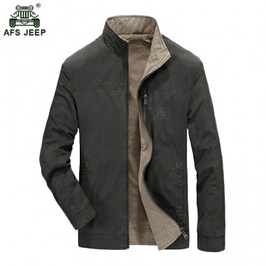 2017 New Design Mens Double Side Jacket Men Outwear Casual Jacket AFS JEEP Brand Stand Collar Jacket Hot Sale 145 D