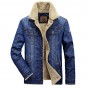 M~4XL New Retro Warm Denim Jackets Mens Jeans Coats Winter Jackets Brand AFS JEEP Thicken Denim Coat Men Outwear Male 136zr