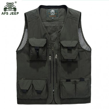 New Arrival Multifunctional Camera Vest Outwear Men's Clothes Travels Vests With Multiple Pockets Sleeveless Jacket M-4XL 80 D