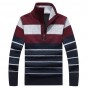 Men's Sweaters 2018 Autumn Winter Thicken Striped pullovers Knitwear Velvet Inside Slim Fit Pullover Plus Size M-3XL xia60wy