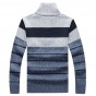 Men's Sweaters 2018 Autumn Winter Thicken Striped pullovers Knitwear Velvet Inside Slim Fit Pullover Plus Size M-3XL xia60wy