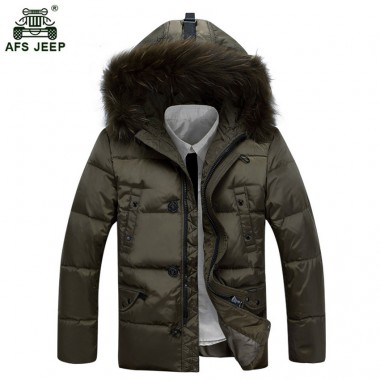 New 2018 Autumn Winter Down Jacket Men White Duck Down Coat Long Male Jacket Coat Windproof Warm Faux Fur Collar 165wy