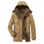 Brand parka men winter jacket men warm thick fleece branded military jacket cotton-padded jacket men's parka coat 185wy