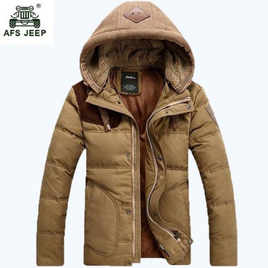 Free shipping 2018 AFS JEEP men Cotton-padded jackets Plus size waterproof men's hood wadded jackets men winter jackets coat