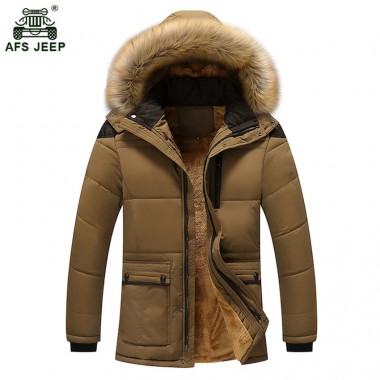 2018 High Quality Men Thickening Brand Winter Coat Military Cotton-Padded Jacket Men New Fashion Warm With Fur Parka 100wy