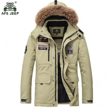 2018 New Long Winter White Duck Down Coat With Fur Hood Men's Clothing Casual Jackets Thickening Parkas Male Big Coat 265wy