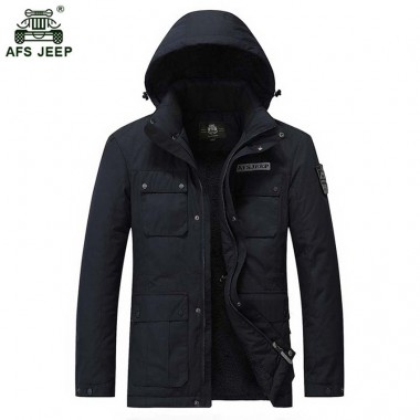 AFS JEEP Brand Winter Jacket Men Warm Thicken Coat High Quality Famous Cotton-Padded Fashion Parkas Elegant Business 238wy