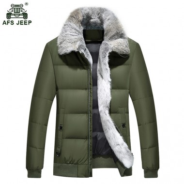2018 New Winter Men Down Jacket With Full Fur Collar Men's White Duck Down Jackets XXXL 4XL Thicken Warm Coats Overcoat xia245wy