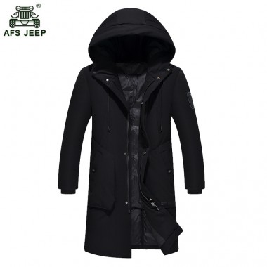 New 2018 Autumn Winter Men Down Jacket Men White Duck Down Coat Thick Long Trench Male Windproof Warm Down Coat xia310wy