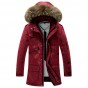 Free shipping men long style winter Cotton-padded jacket coat with big fur collar keep warm plus size M-3XL winter parkas 140hfx