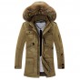 Free shipping men long style winter Cotton-padded jacket coat with big fur collar keep warm plus size M-3XL winter parkas 140hfx