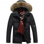 Free shipping Winter Thick Warm Duck Cotton-padded jacket Men Fur Collar Hooded Parkas Men warm Jackets Windbreaker Coats 120hfx