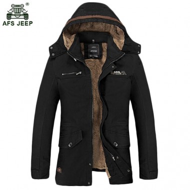 2018 Men Winter Windbreaker Zipper Male Casual Coat Clothing Solid Thick Long Sleeves Cotton Jackets Plus Size 4XL 110hfx