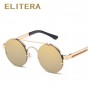 ELITERA Metal Round Steampunk Sunglasses Men Women Fashion Glasses Brand Designer Retro Frame Vintage Sunglasses High Quality