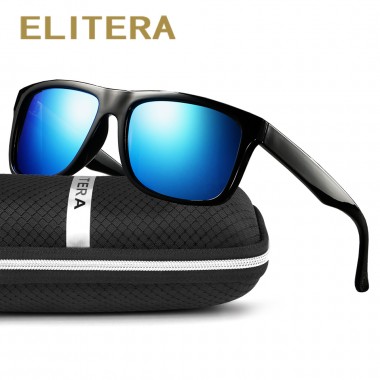 ELITERA Polarized Sunglasses Men Women Brand Designer Square Male Sun Glasses For Driving Vintage Eyewear Shades With Case