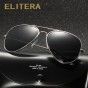 ELITERA Brand Sunglasses Retro Classic Designer Men Sunglasses Alloy Polarized Sun Glasses Driving UV400 Oculos