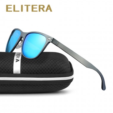 ELITERA Brand Unisex Aluminum Square Men's Polarized Mirror Sun Glasses Female Eyewears Accessories Sunglasses For Men