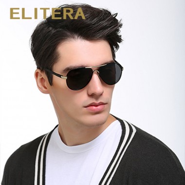 ELITERA Brand Retro Sunglasses Polarized Men's oculos Coating Mirror Driving Sun Glasses Eyewear Accessories