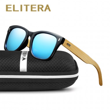 ELITERA Wood Sunglasses Polarized Wooden Glasses UV400 Bamboo Sunglasses Brand Wooden Sun Glasses With Case